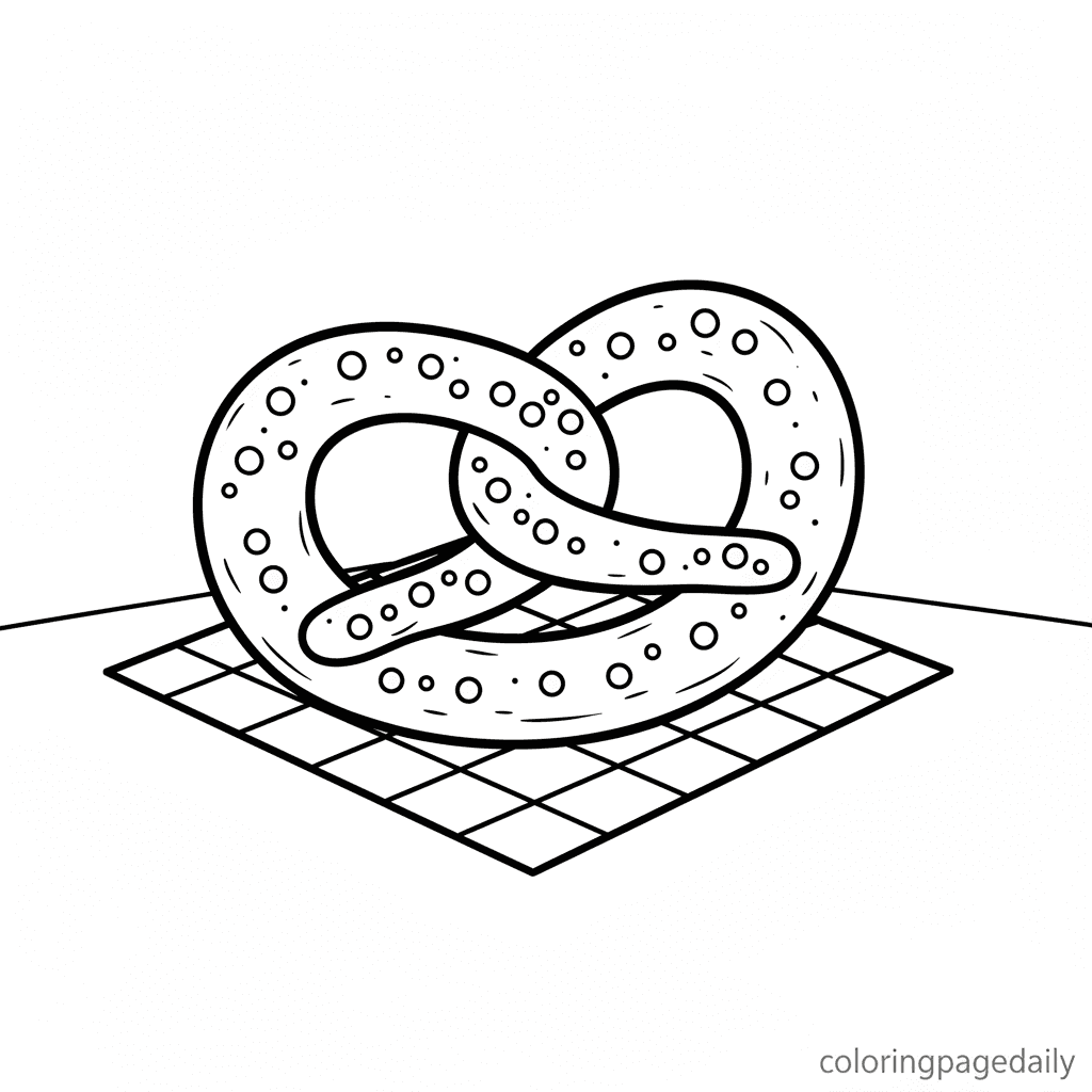 The Perfect Pretzel Twist - Daily printable coloring page in Kids - Food category