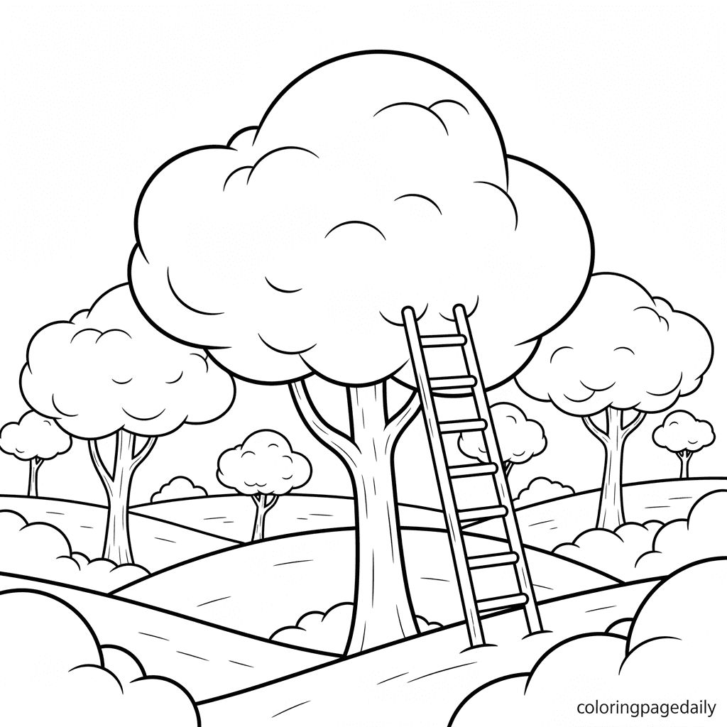 The Magical Cloud Garden - Daily printable coloring page in Kids - Scenery category