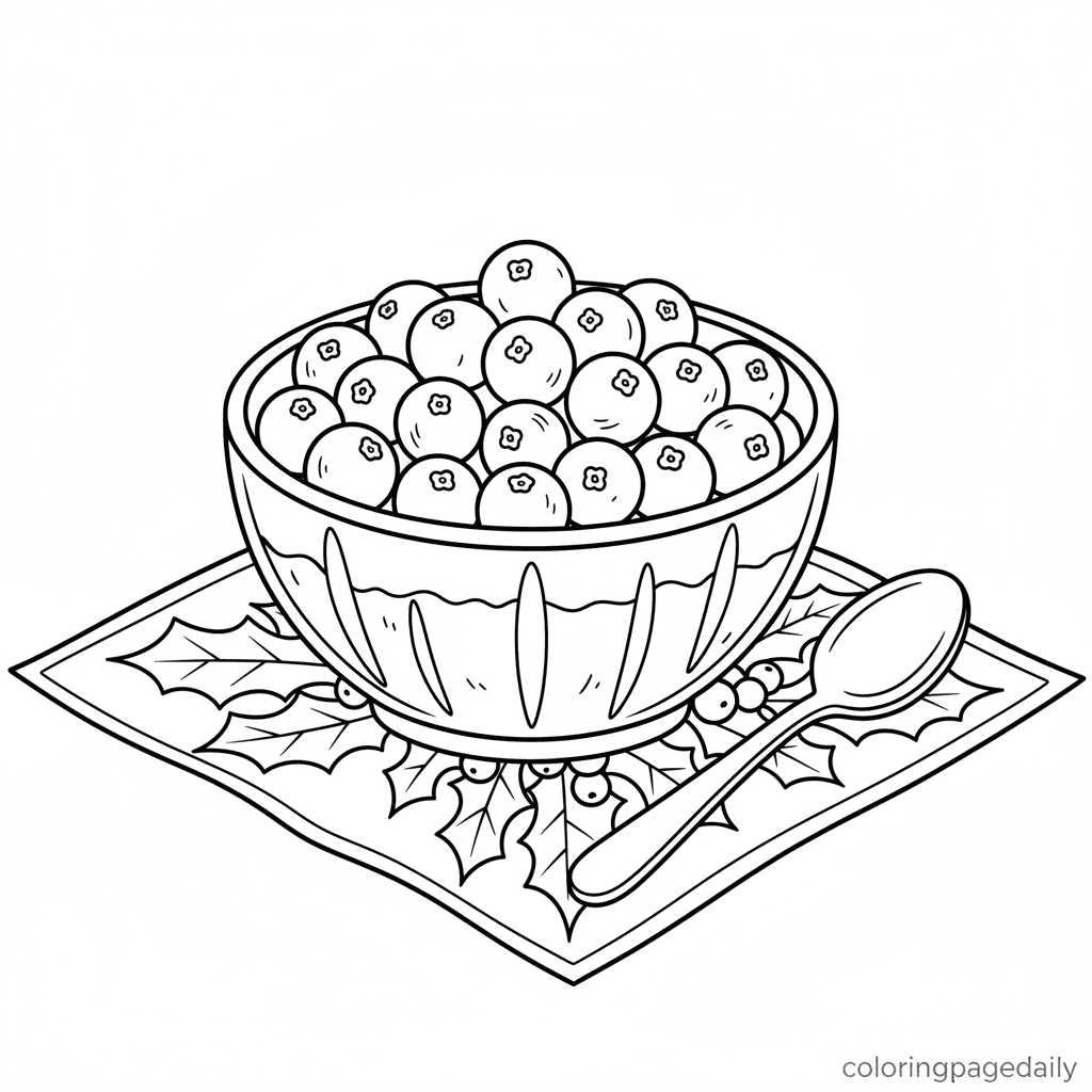 Thanksgiving Cranberry Sauce - Daily printable coloring page in Kids - Thanksgiving category