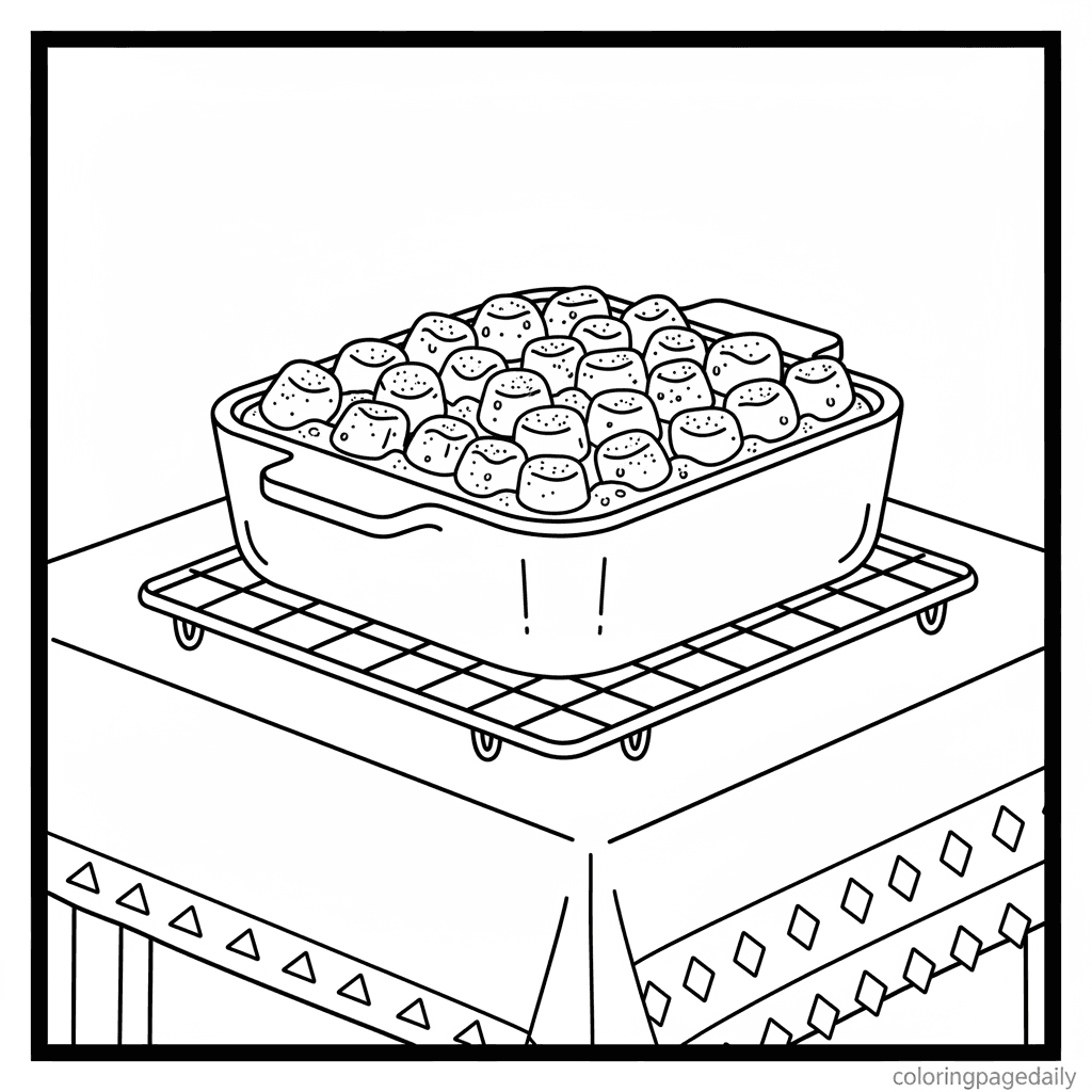 Sweet Potato Casserole - Daily printable coloring page in Kids - Thanksgiving category