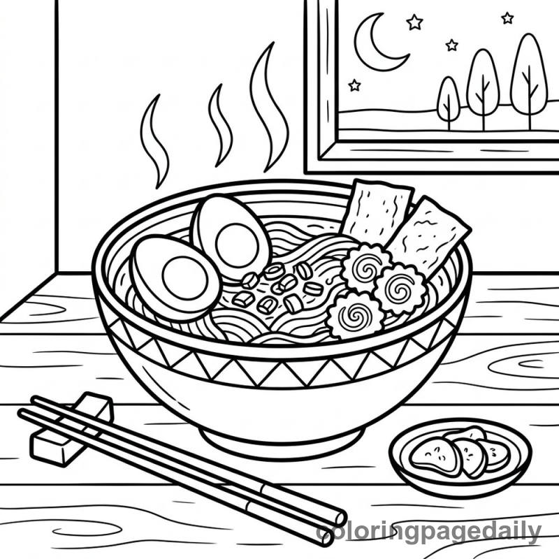 A Cozy Bowl of Ramen - Colored reference example