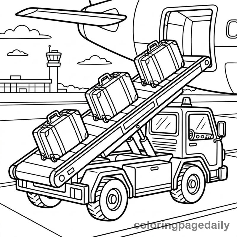 Airport Baggage Loader Vehicle - Colored reference example