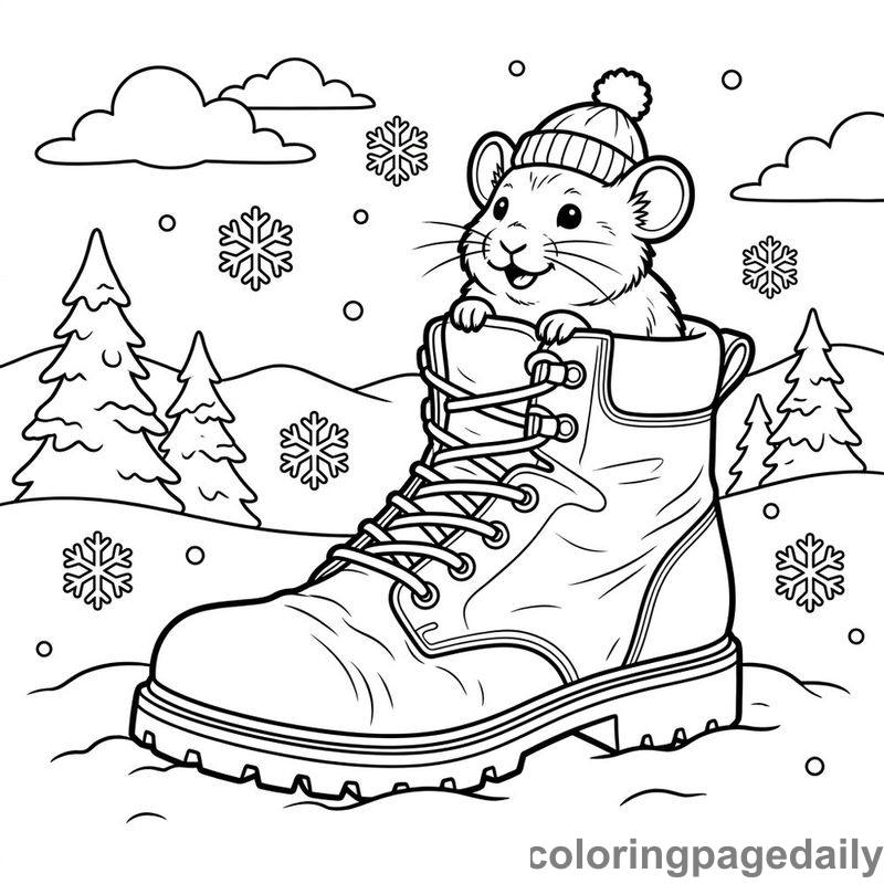 Alpine Pika In Winter Boot - Colored reference example