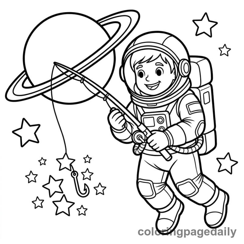 An Astronaut Gone Fishin' - Colored reference example