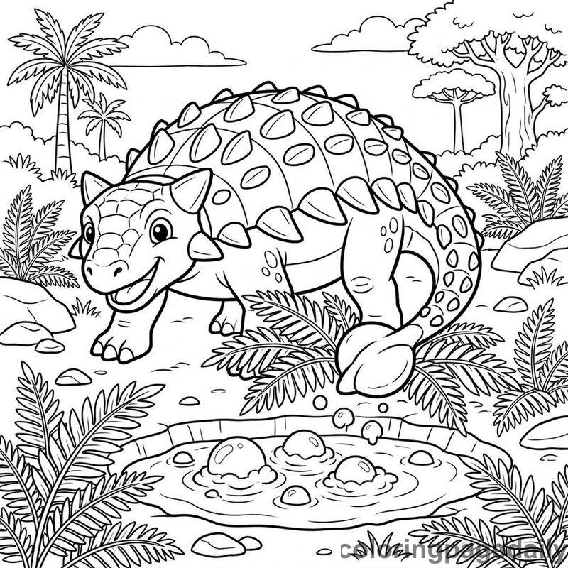 Archie’s Bubbling Jungle Discovery - story illustration coloring page
