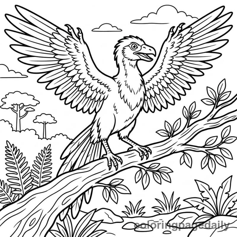 Archaeopteryx Ready to Fly - Colored reference example