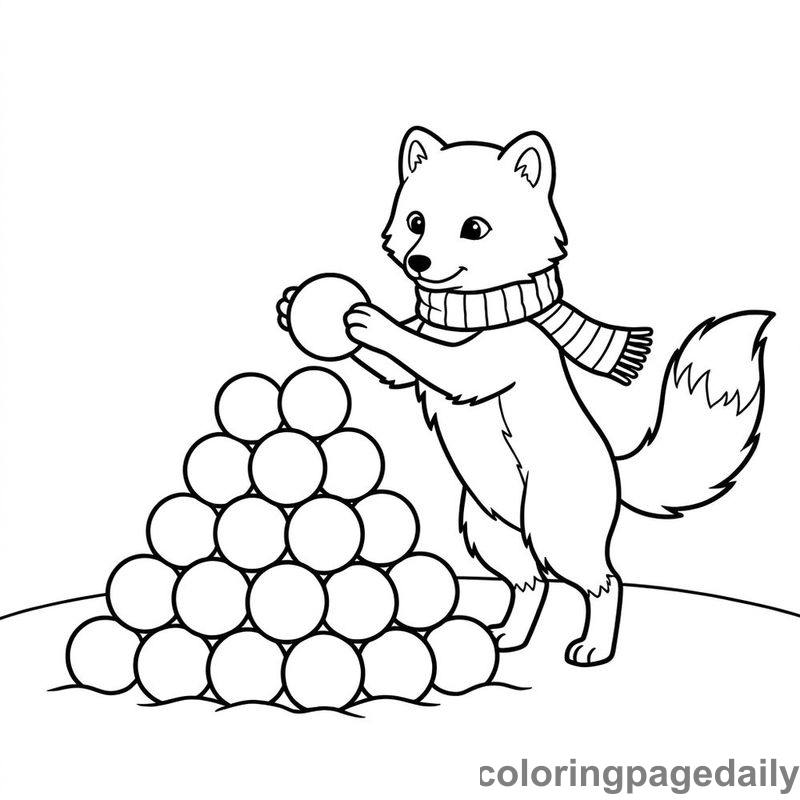 Arctic Fox Snowball Pyramid - Colored reference example
