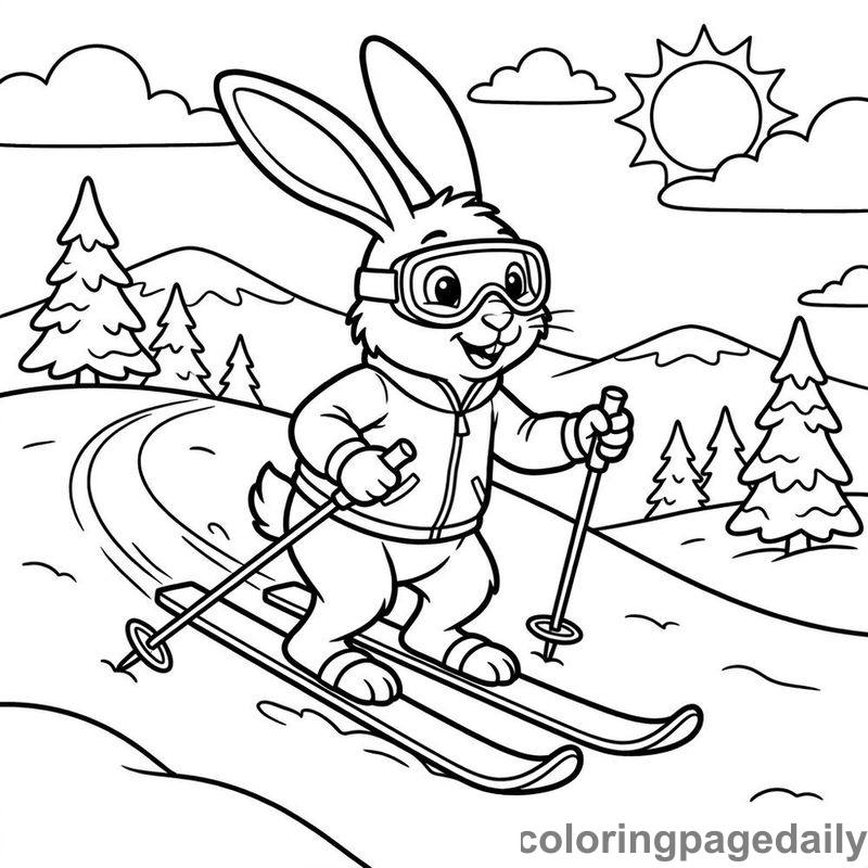 Arctic Hare Skiing - Colored reference example