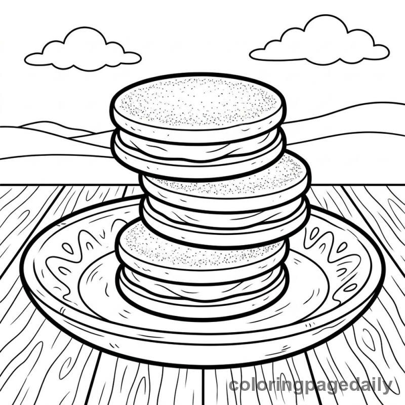 Argentine Alfajores Cookie Stack - Daily printable coloring page in Food category