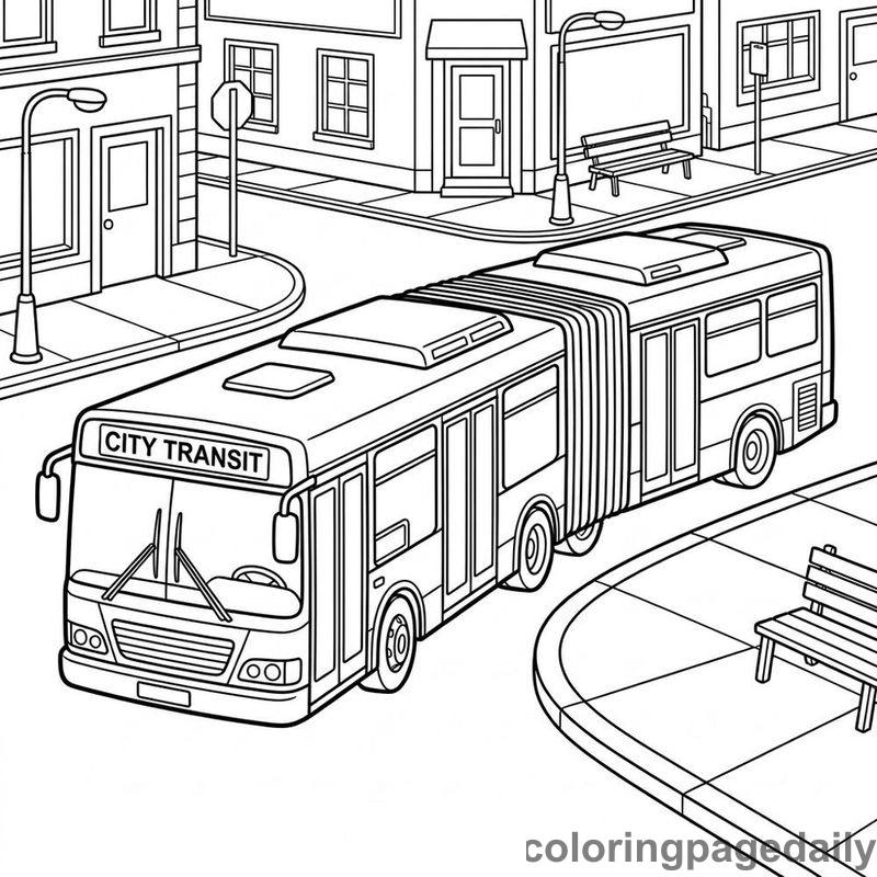 Articulated City Transit Bus - Colored reference example