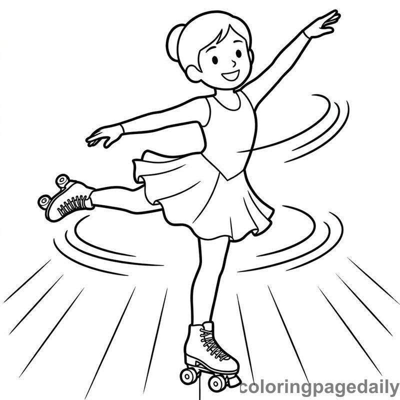 Artistic Roller Skater Spin - Colored reference example
