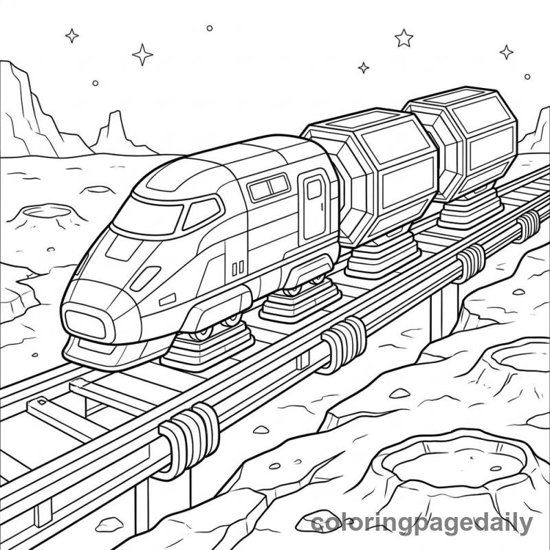 Asteroid Mining Cargo Train - Colored reference example