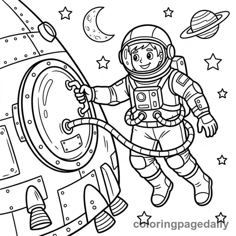 Astronaut Spacewalk Adventure - Colored reference example