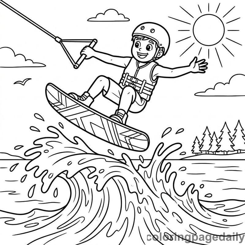 Athlete Wakeboarding Jump - Colored reference example