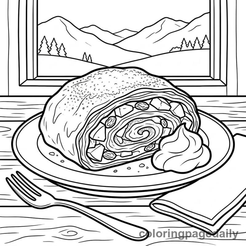 Austrian Apple Strudel - Colored reference example