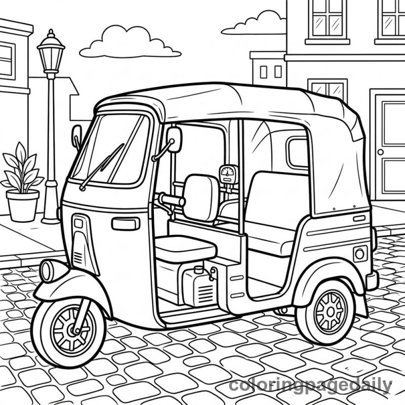 Auto Rickshaw Tuk-Tuk - Colored reference example