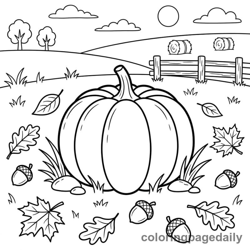 Autumn Pumpkin Harvest - Colored reference example
