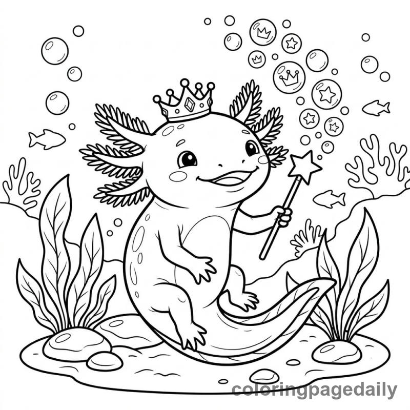 Prince Axel’s Magical Bubble Kingdom - story illustration coloring page