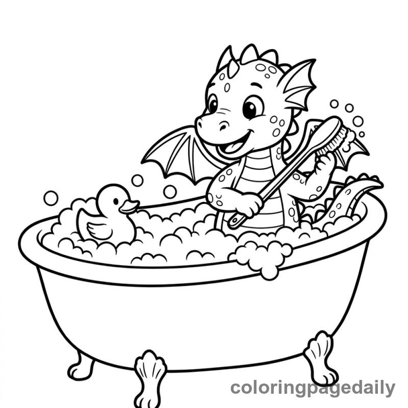 Baby Dragon Bubble Bath - Colored reference example