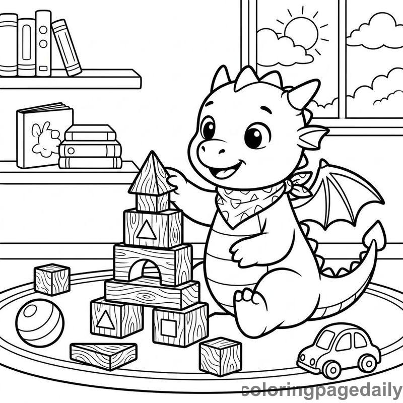 Baby Dragon Building Blocks - Colored reference example