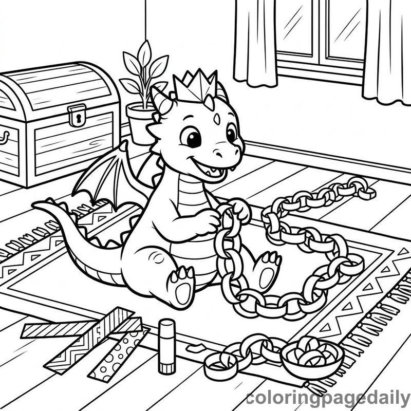 Sparkle’s Magnificent Paper Chain Adventure - story illustration coloring page