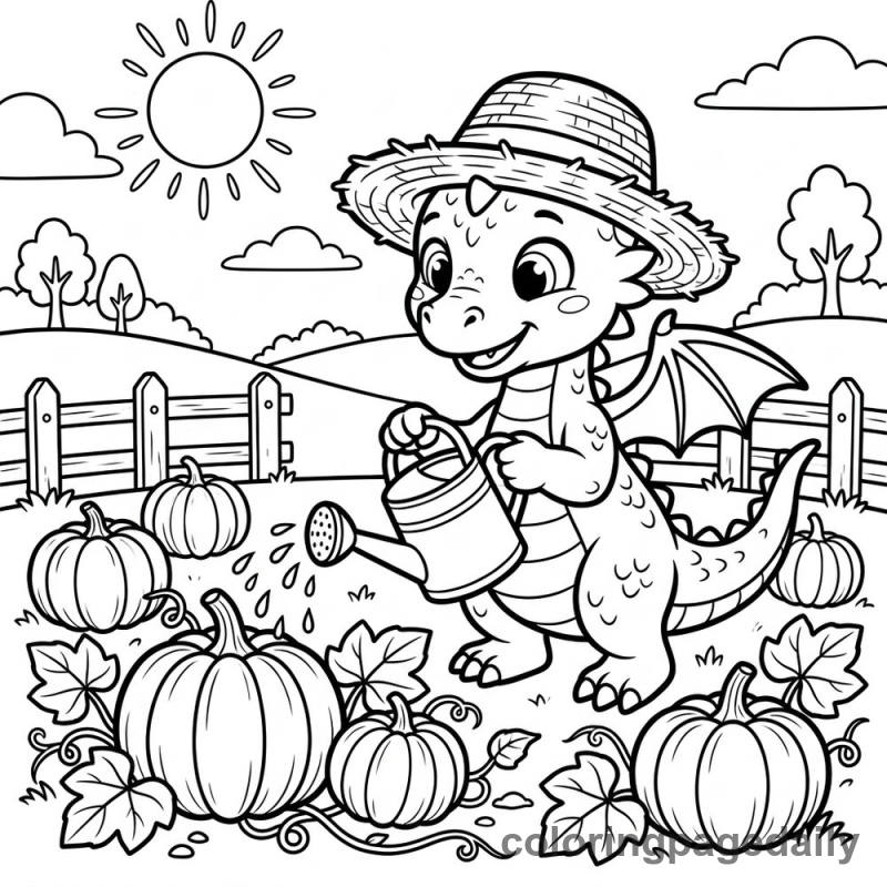 Baby Dragon Gardener - Colored reference example