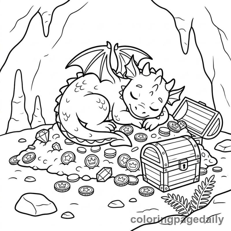 Baby Dragon Napping - Colored reference example