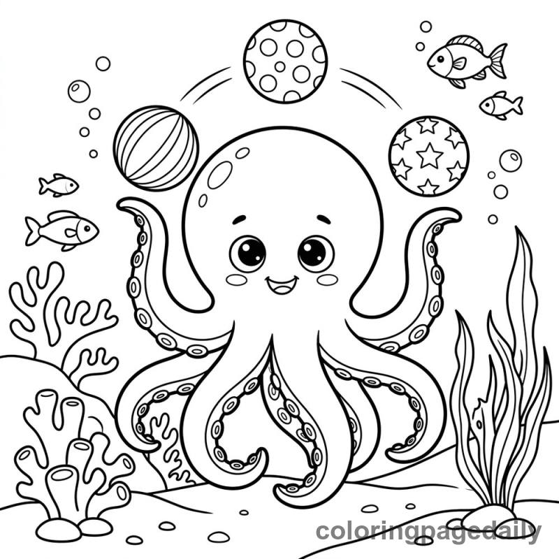 Baby Kraken Juggling Fun - Colored reference example