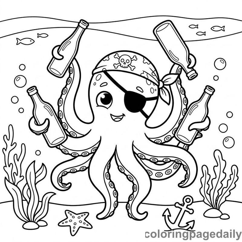 Baby Kraken Juggling Glass Bottles - Colored reference example