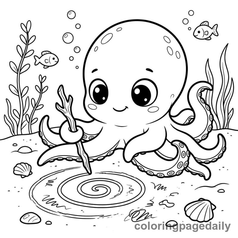 Baby Kraken Sand Art - Colored reference example