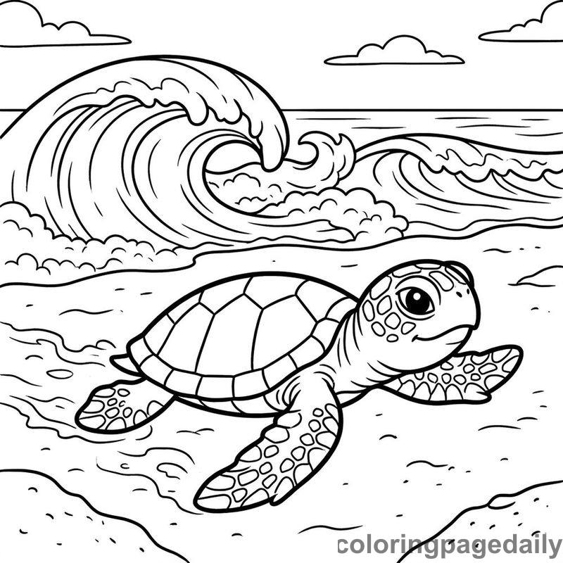 Baby Sea Turtle Hatchling - Colored reference example