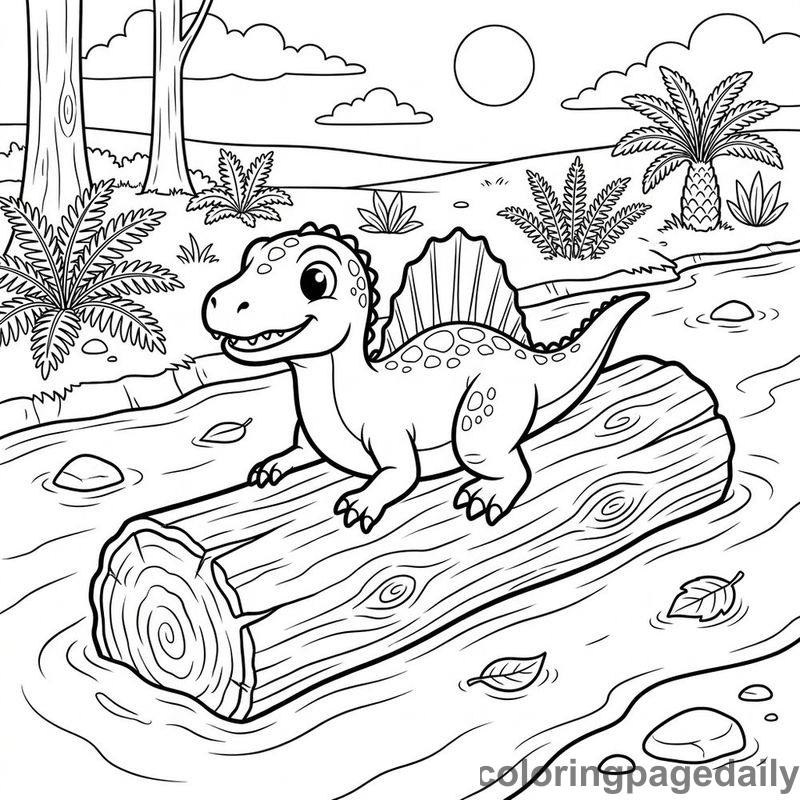 Baby Spinosaurus River Float - Colored reference example