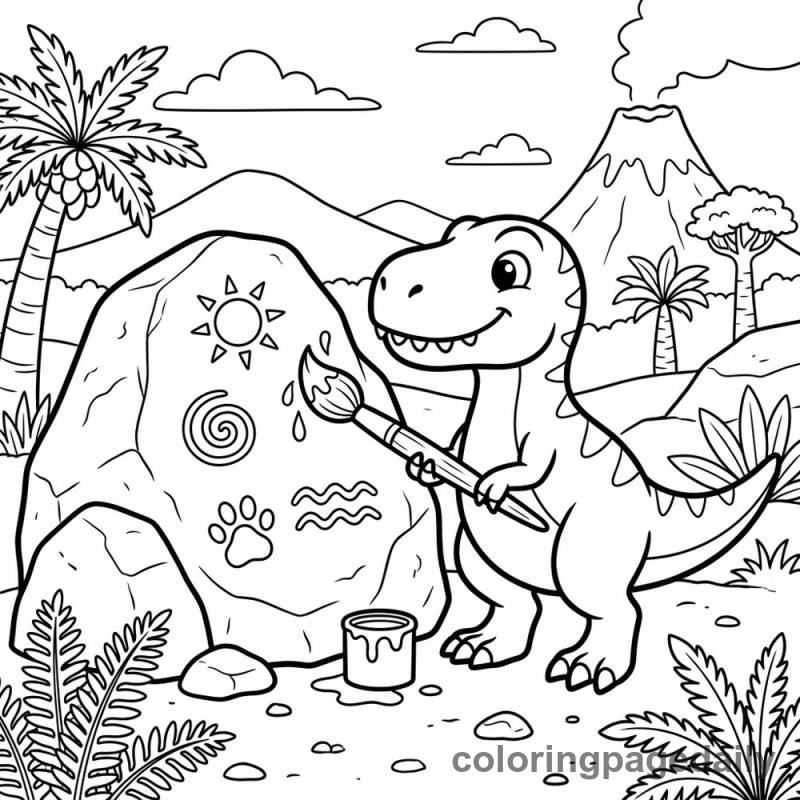 Baby TRex Painting - Colored reference example