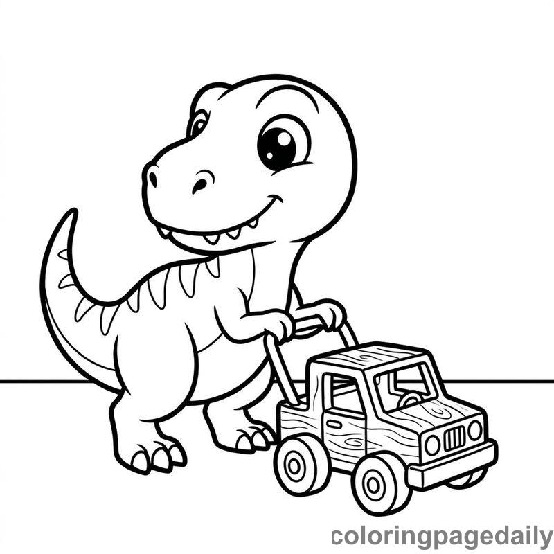 Baby T-Rex Toy Car - Colored reference example