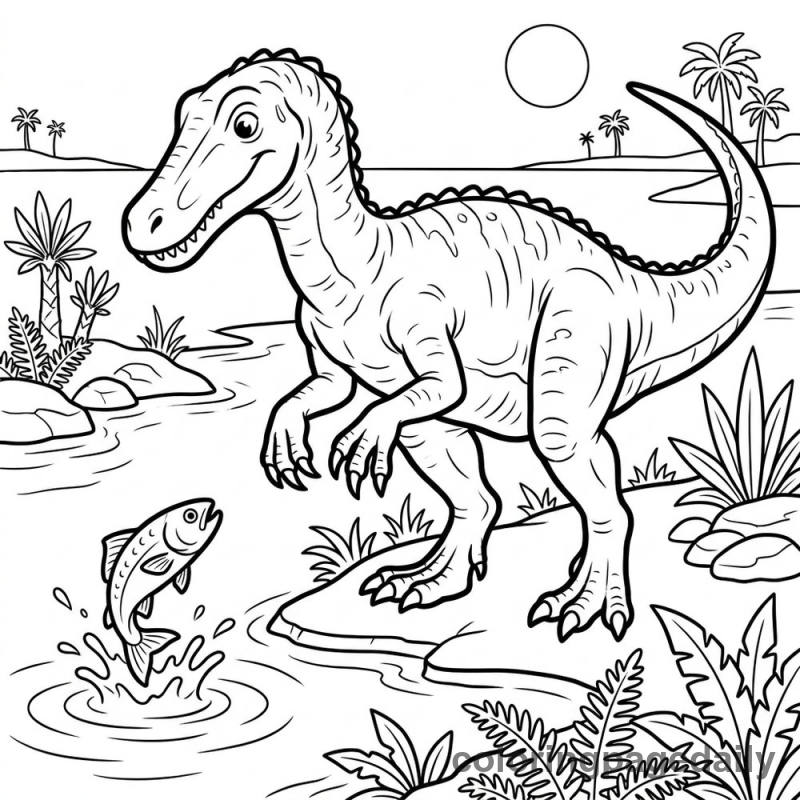 Baryonyx at the River - Colored reference example