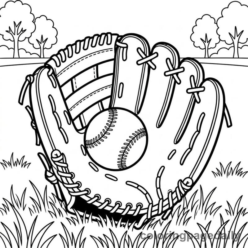 Baseball Glove and Ball - Colored reference example