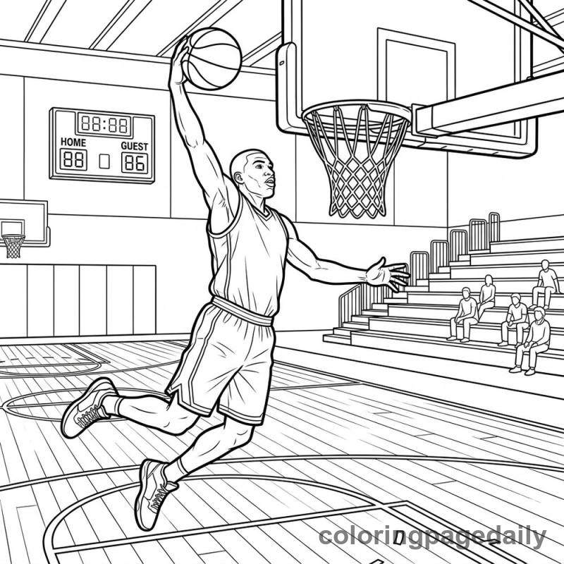 Basketball Slam Dunk - Colored reference example