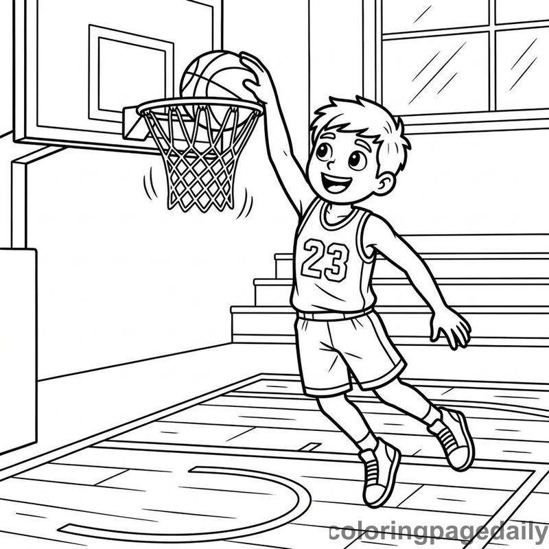 Basketball Slam Dunk - Colored reference example