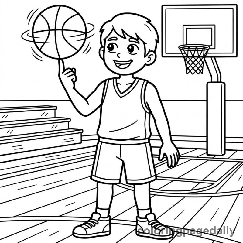 Basketball Spinning Trick - Colored reference example