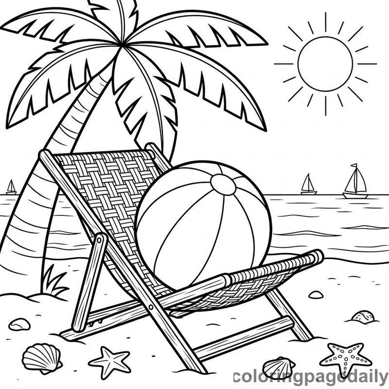 Beach Ball In Lounge Chair - Colored reference example