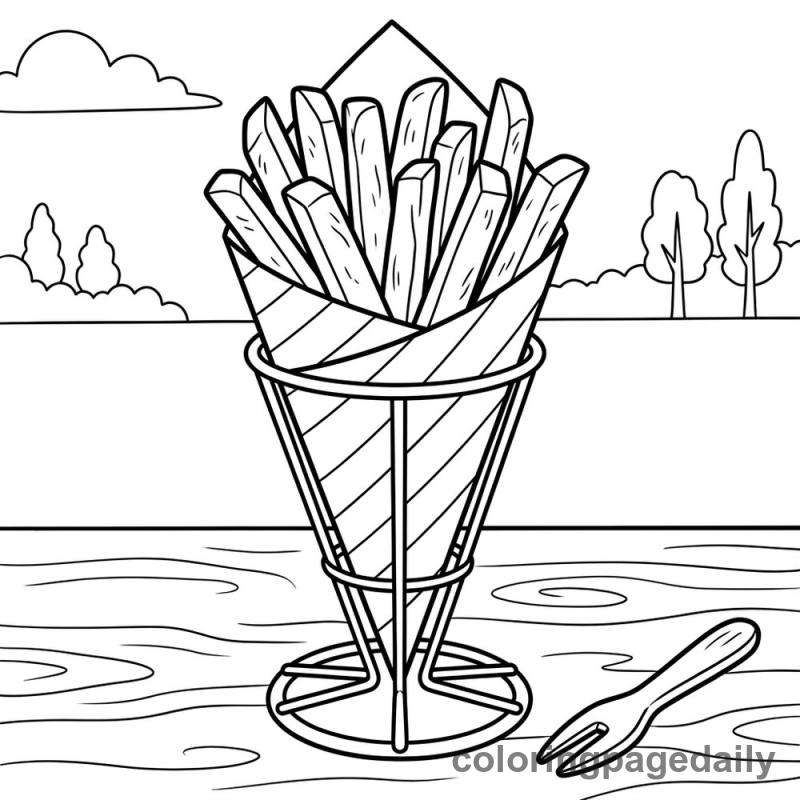 Belgian Frites In Cone - Colored reference example
