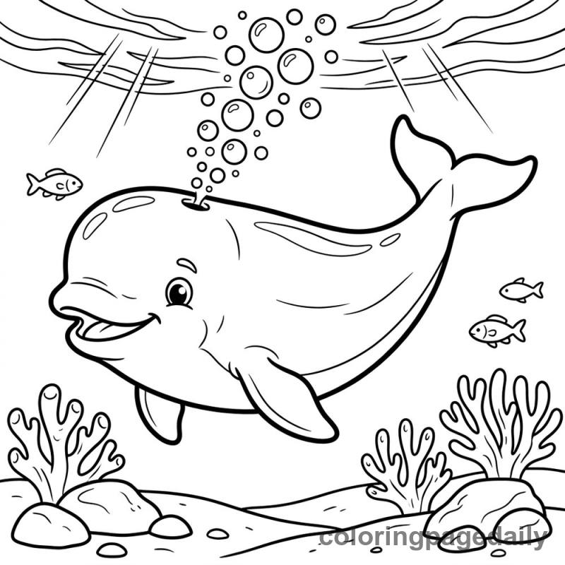 Beluga Whale Bubbles - Colored reference example