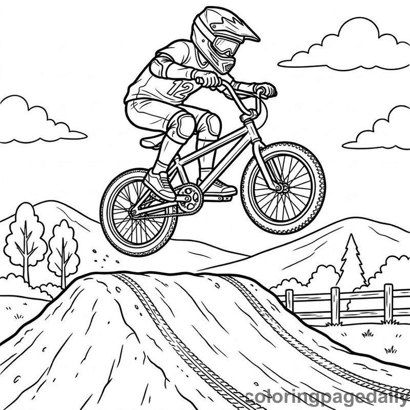 BMX Cyclist High Jump - Colored reference example