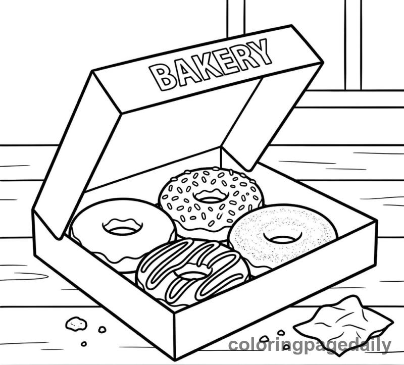 Box of Sweet Donuts - Colored reference example