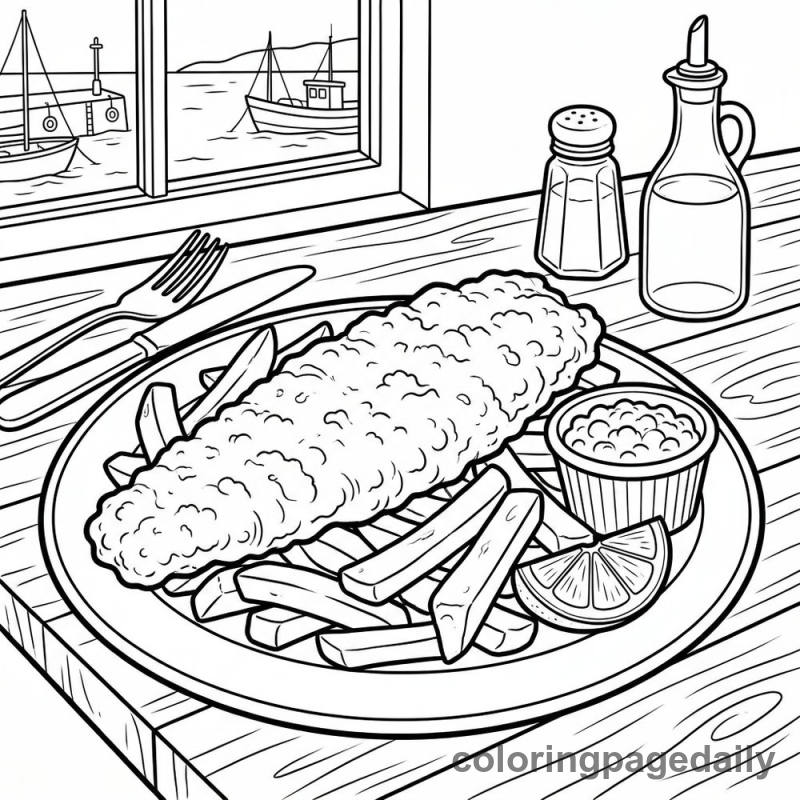British Fish and Chips - Colored reference example