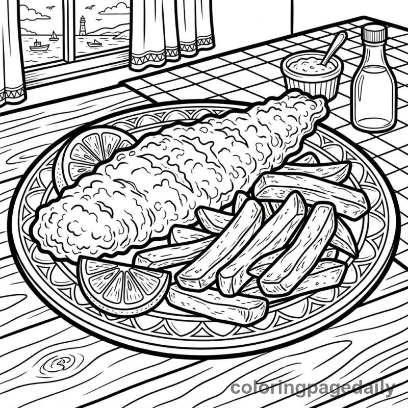 British Fish and Chips - Colored reference example