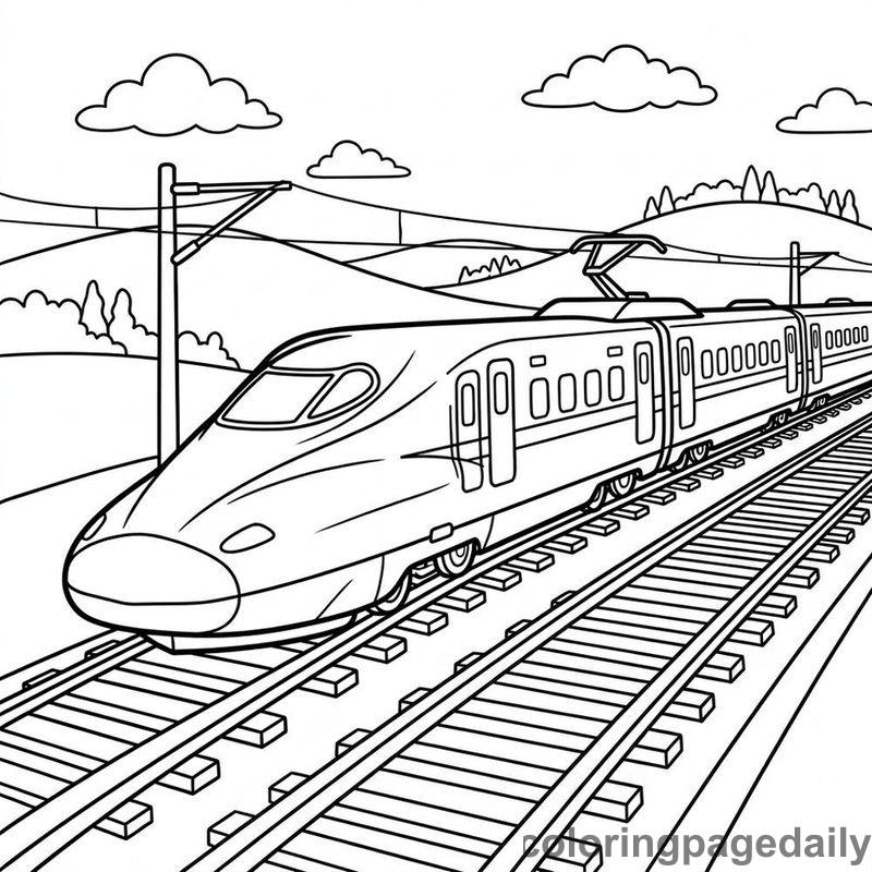 Bullet Train Speeding - Colored reference example
