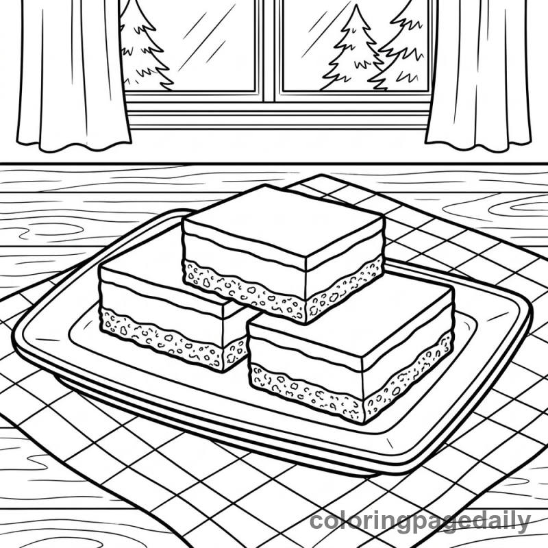 Canadian Nanaimo Bars - Daily printable coloring page in Food category