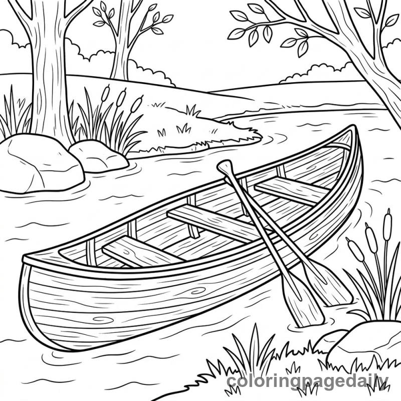 Canoe on the River - Colored reference example