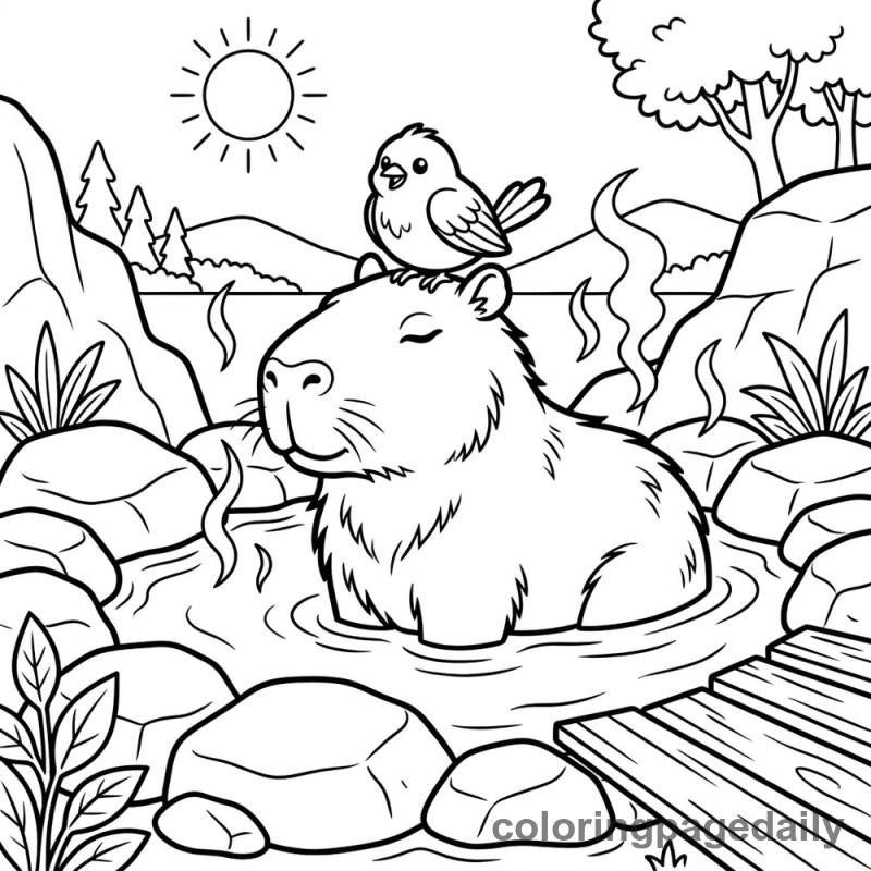 Capybara's Hot Spring Friend - Colored reference example